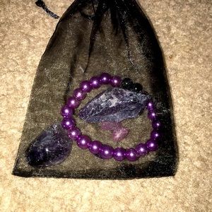 Bracelet, Tumbled crystals, Raw crystals